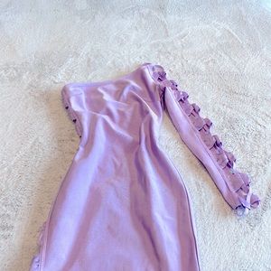 Purple Cocktail Body-con One Shoulder Mini Dress